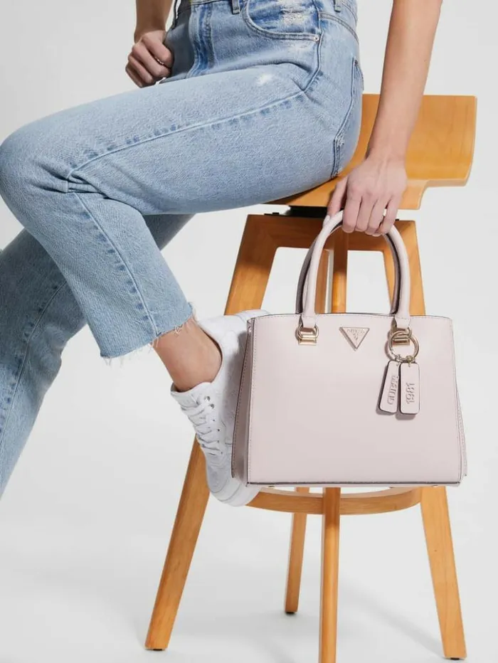 Women GUESS Handbags Noelle Girlfriend Satchel Light Rose