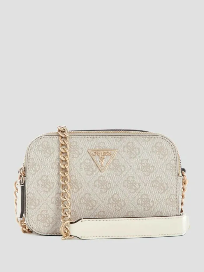 Women GUESS Handbags Noelle Quatto G Camera Crossbody Dove Logo