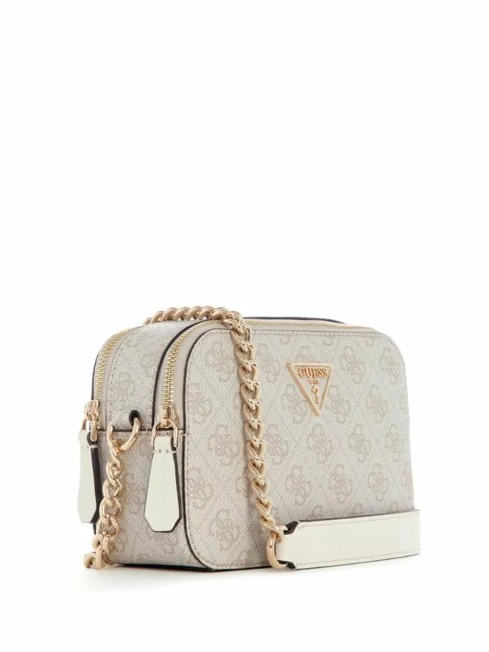 Women GUESS Handbags Noelle Quatto G Camera Crossbody Dove Logo