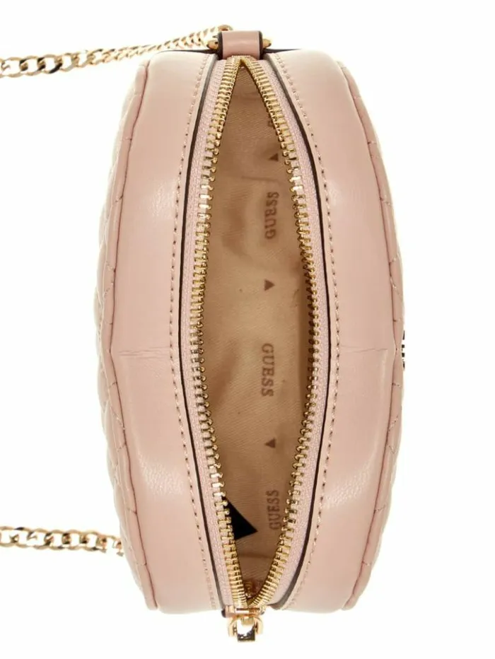 Women GUESS Handbags Rianee Heart Crossbody Bag Pale Pink