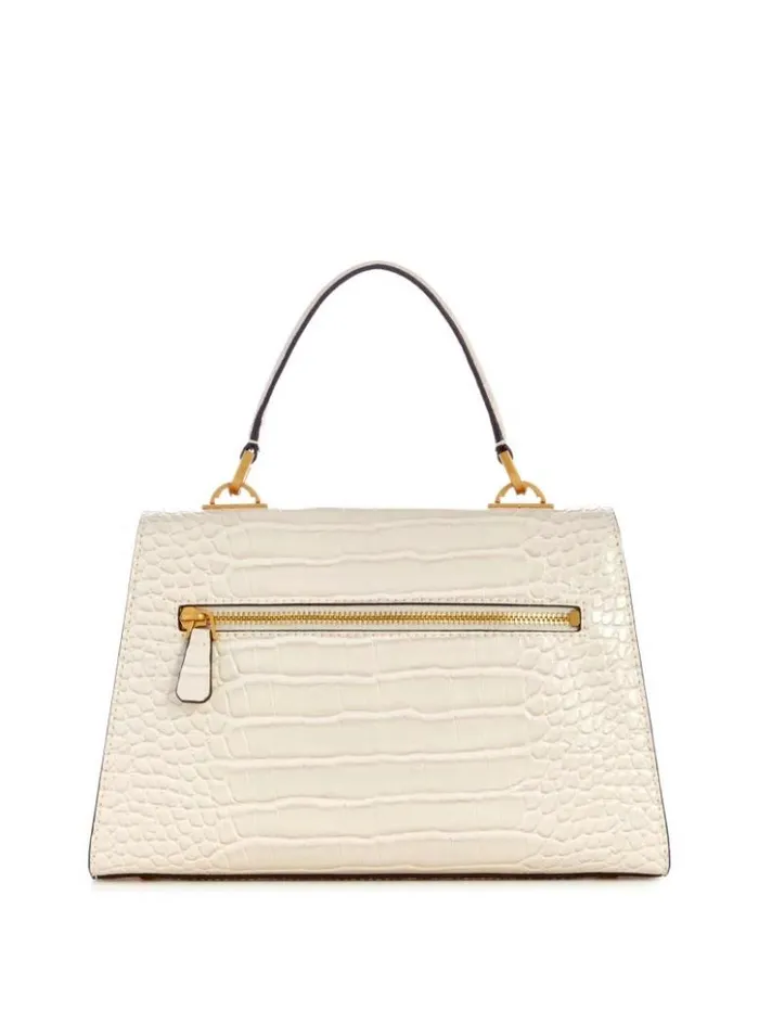 Women GUESS Handbags Sestri CrocodileEmbossed Crossbody White