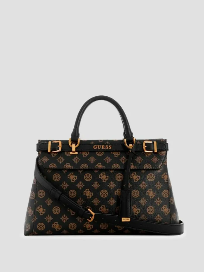 Women GUESS Handbags Sestri Peony Luxury Satchel Brown
