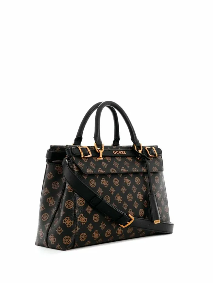 Women GUESS Handbags Sestri Peony Luxury Satchel Brown