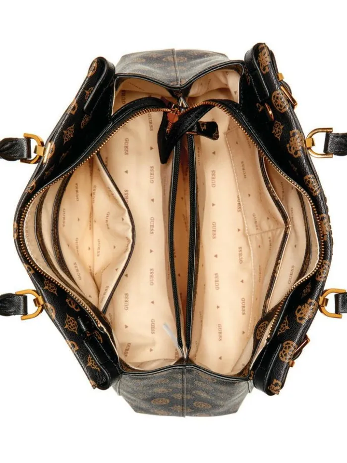 Women GUESS Handbags Sestri Peony Luxury Satchel Brown