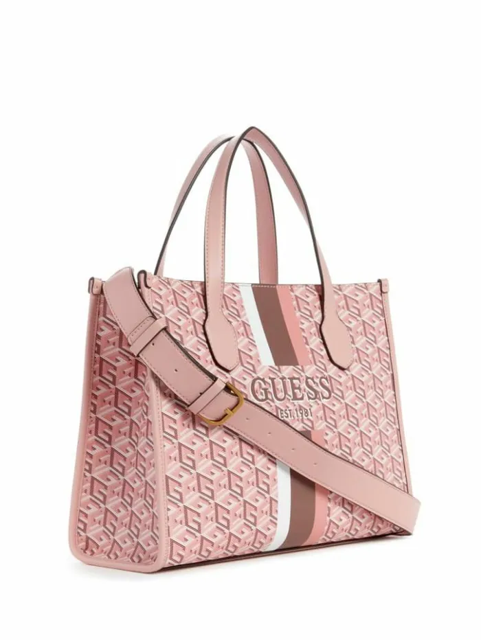 Women GUESS Handbags Silvana G Cube Tote Acid Rain