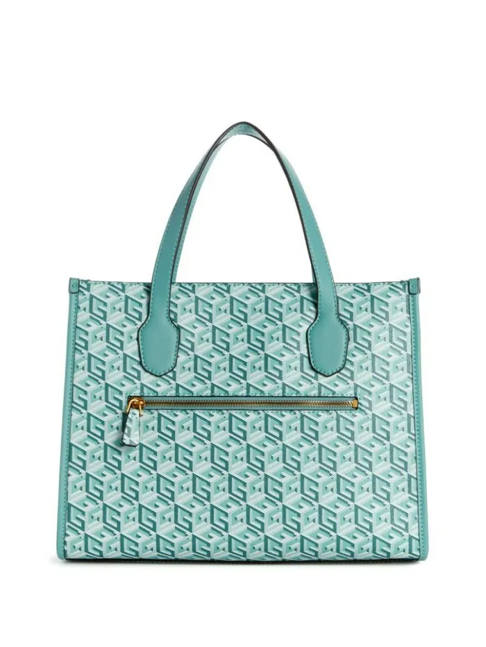 Women GUESS Handbags Silvana G Cube Tote Trinidad Indigo Wash