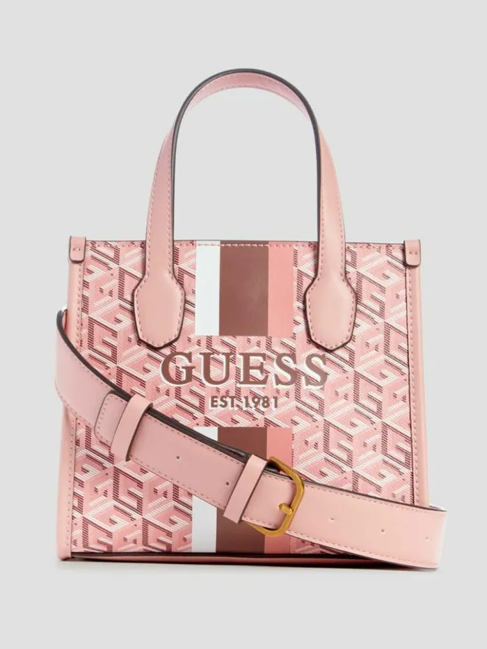 Women GUESS Handbags Silvana Mini Totes Acid Rain