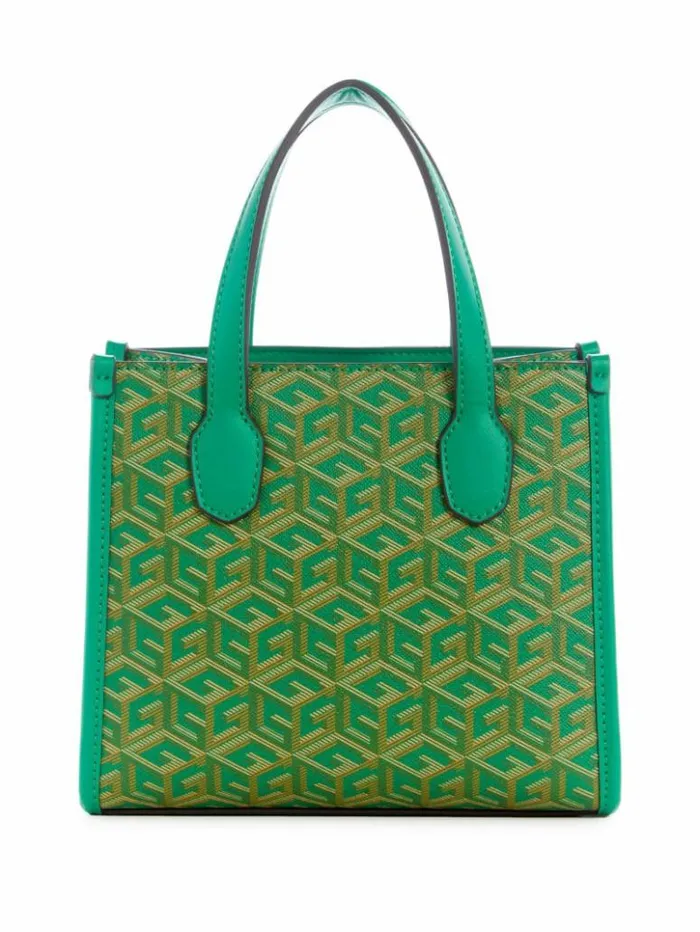 Women GUESS Handbags Silvana Mini Totes Forest Logo
