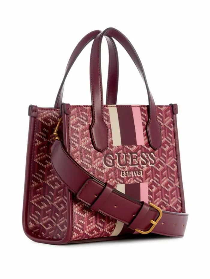 Women GUESS Handbags Silvana Mini Totes Montego Wash