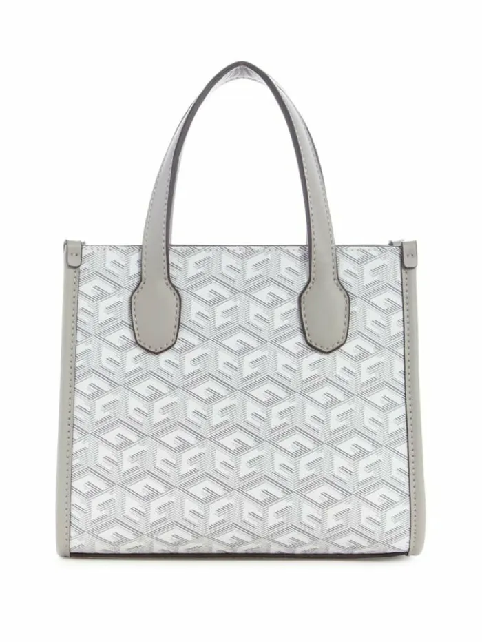 Women GUESS Handbags Silvana Mini Totes Steel