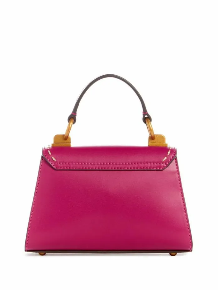 Women GUESS Handbags Stephi Mini FoldOver Crossbody Magenta