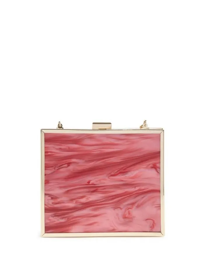 Women GUESS Handbags Sutton Box Clutch Red