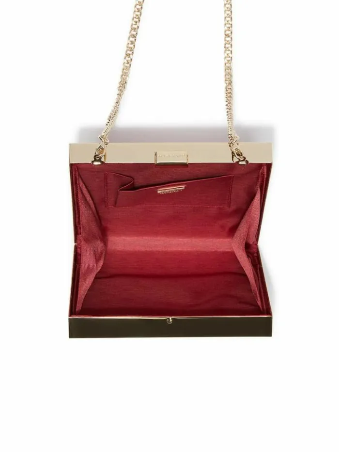 Women GUESS Handbags Sutton Box Clutch Red