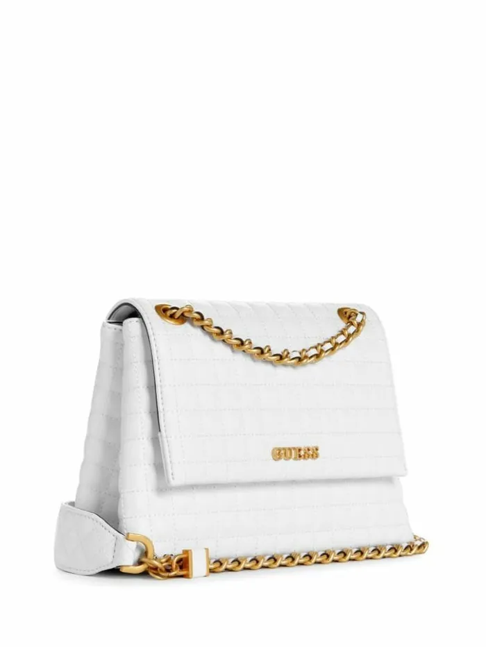 Women GUESS Handbags Tia Convertible Crossbody White Multi