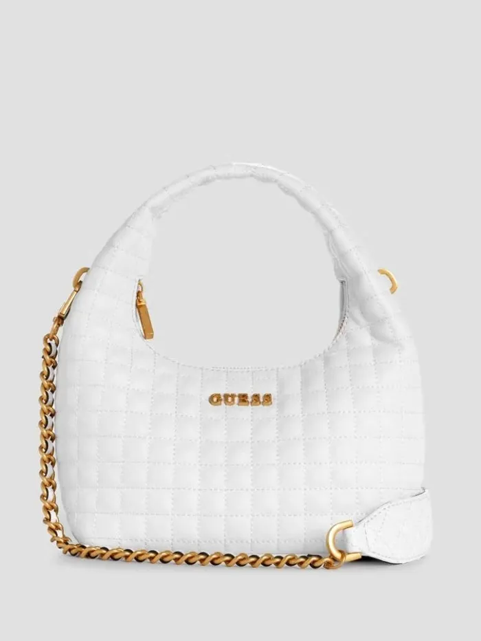 Women GUESS Handbags Tia Hobo Bag White Multi