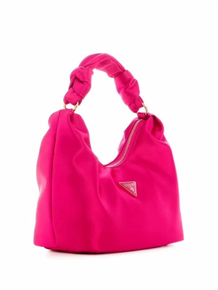 Women GUESS Handbags Velina Satin Hobo Bag Lightpastel Purple