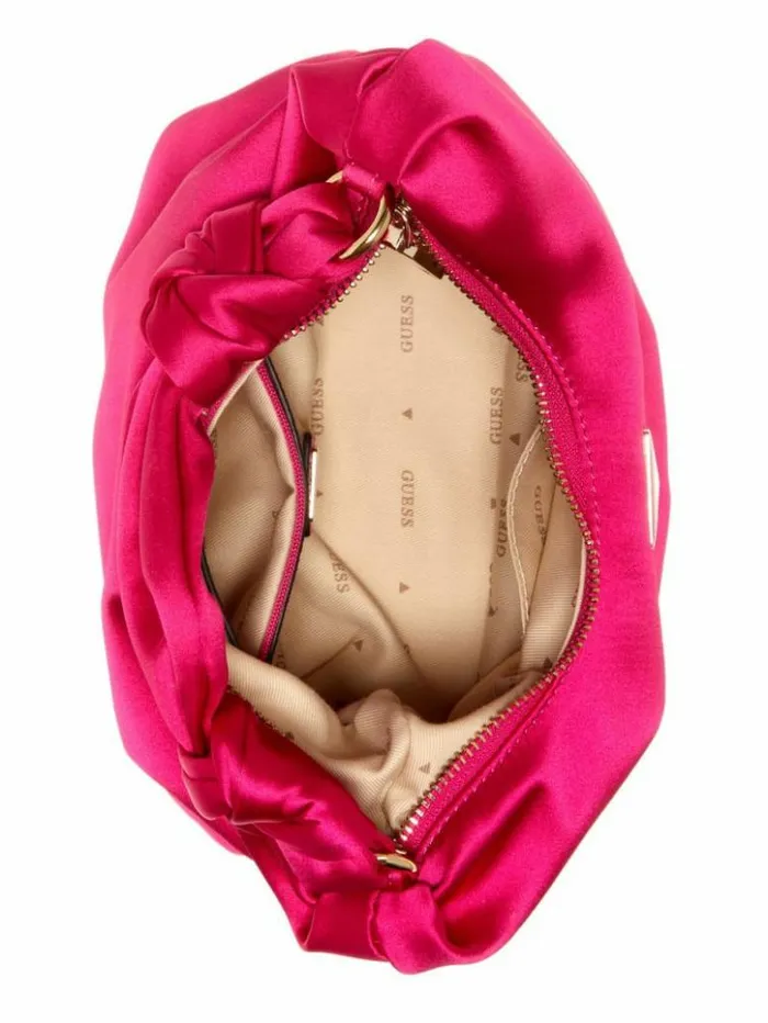 Women GUESS Handbags Velina Satin Hobo Bag Lightpastel Purple