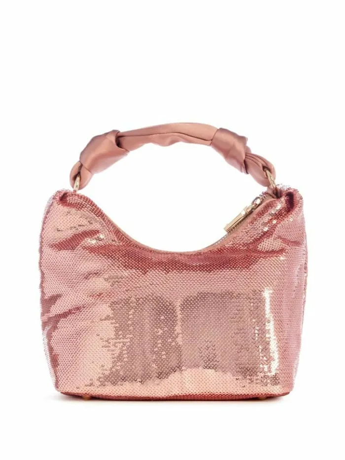 Women GUESS Handbags Velina Sequin Hobo Bag Metallic