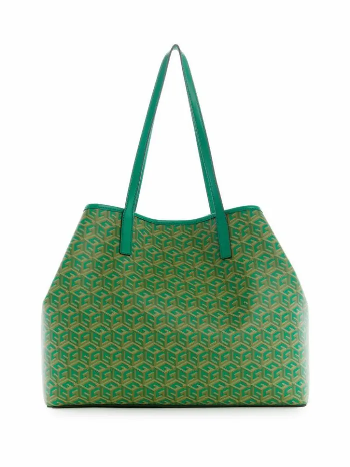 Women GUESS Handbags Vikky Large Tote Forest Logo