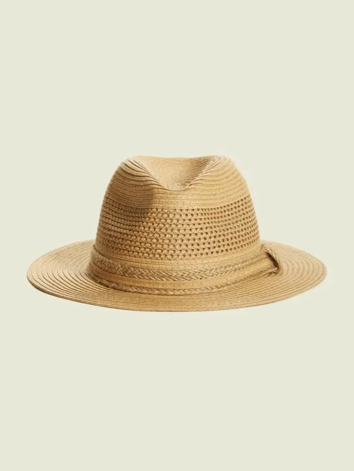 Women GUESS Hats and Scarves Bora Straw Panama Hat White