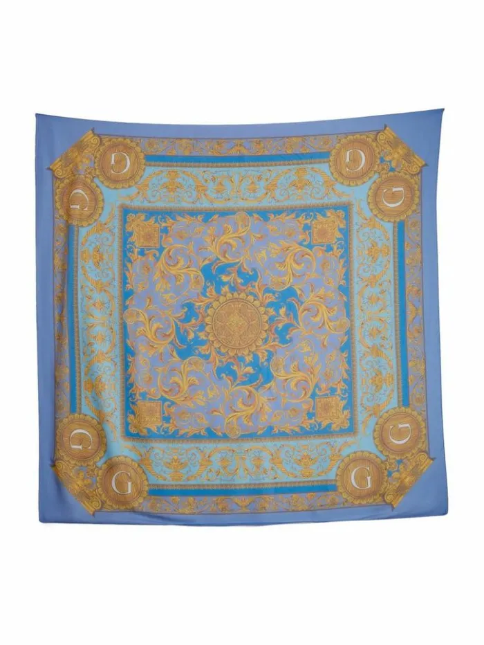 Women GUESS Hats and Scarves Eryn Sheer Silk Scarf Powder Blue