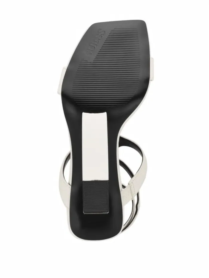 Women GUESS Heels Bacio TStrap Wedge Heels Wht Floral