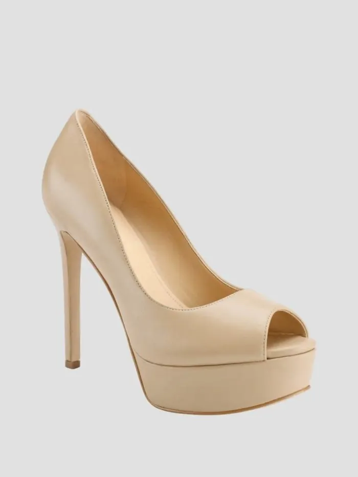 Women GUESS Heels Cacei PeepToe Stiletto Heels Light Natural 110