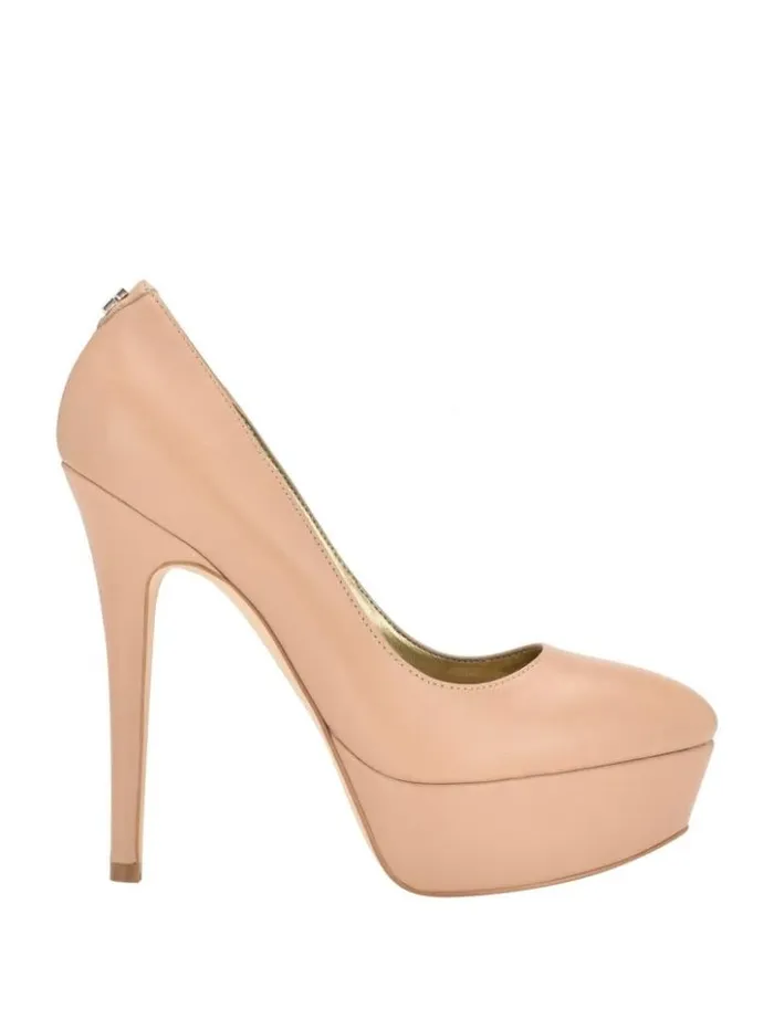Women GUESS Heels Cador Leather Stiletto Heels Light Natural 110