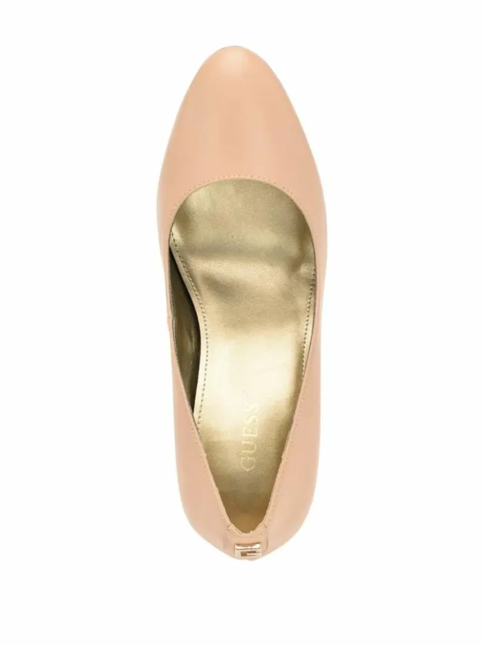 Women GUESS Heels Cador Leather Stiletto Heels Light Natural 110