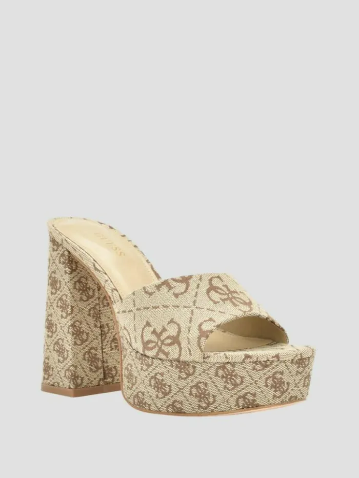 Women GUESS Heels Jadah Logo Platform Heels Medium Brown