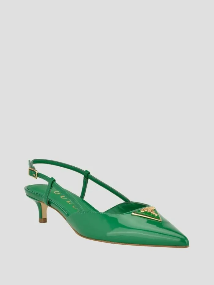 Women GUESS Heels Jesson Triangle Kitten Heels Medium Green 310