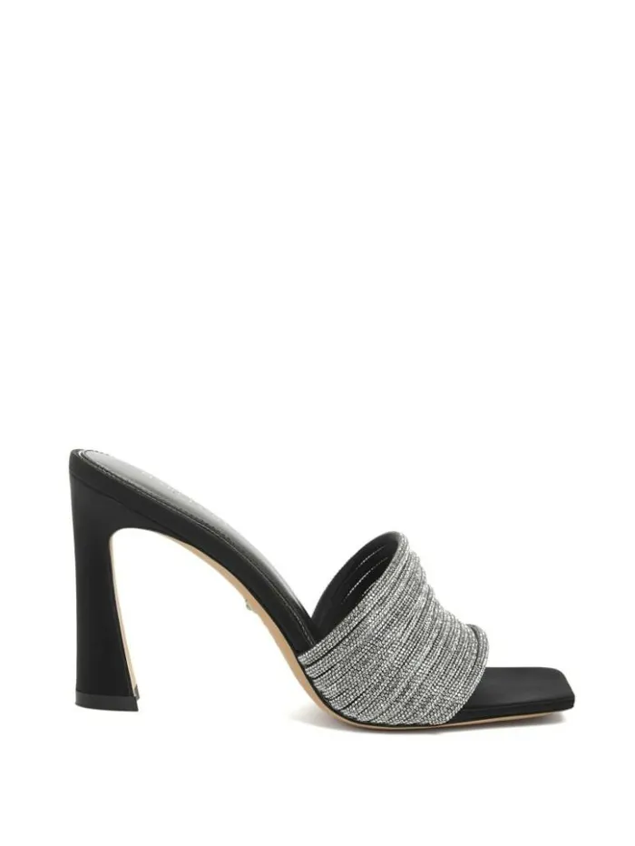 Women GUESS Heels Leah Crystal Heeled Mule Black