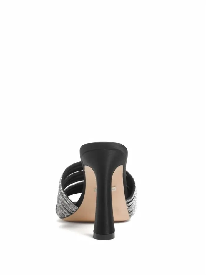 Women GUESS Heels Leah Crystal Heeled Mule Black