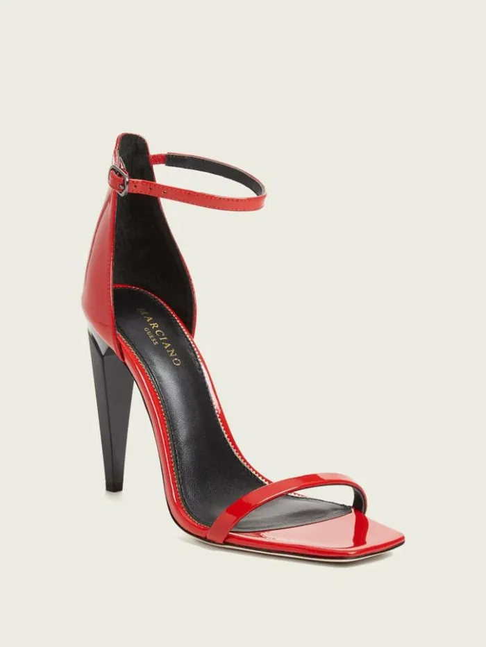 Women GUESS Heels Revel Patent Leather Heel Lacquer Red A503