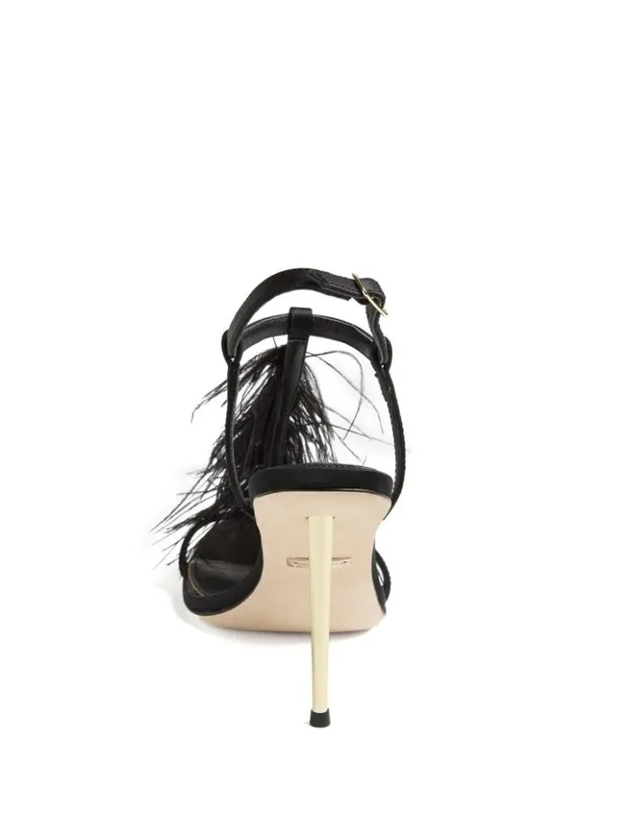 Women GUESS Heels Reyon Feather Satin Heel Black