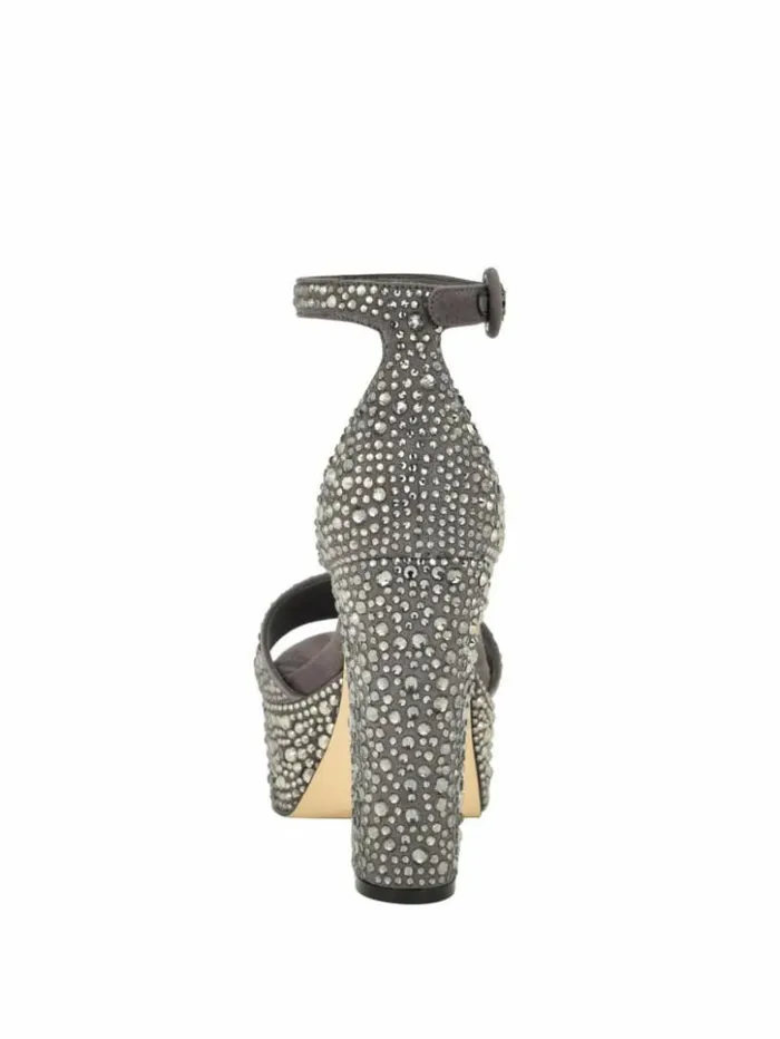 Women GUESS Heels Setone Rhinestone Platform Heels Medium Grey