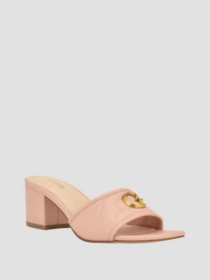 Women GUESS Heels Ulliy Heeled Sandals Light Natural 110