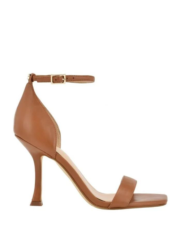 Women GUESS Heels Yael Leather Heels Medium Brown