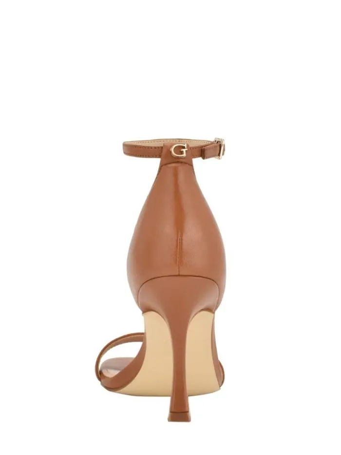 Women GUESS Heels Yael Leather Heels Medium Brown