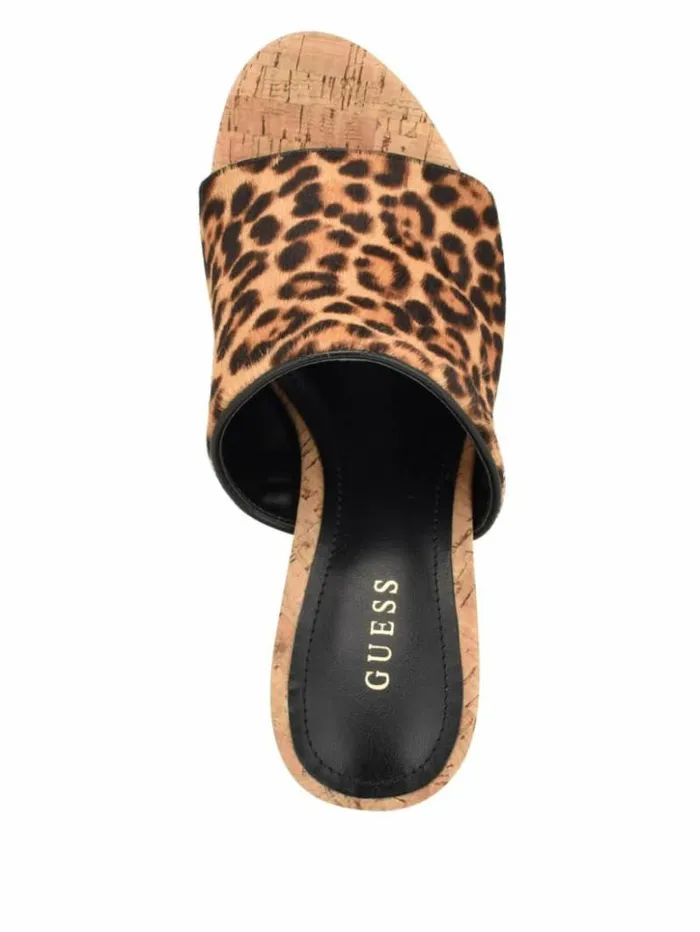 Women GUESS Heels Yenise Wedge Sandals Medium Brown