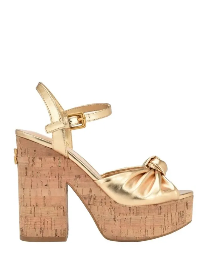 Women GUESS Heels Yipster Platform Heeled Sandals Gold