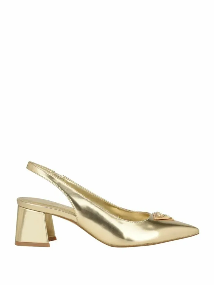 Women GUESS Heels Zanda Slingback Block Heels Gold