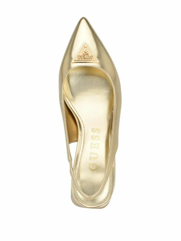 Women GUESS Heels Zanda Slingback Block Heels Gold