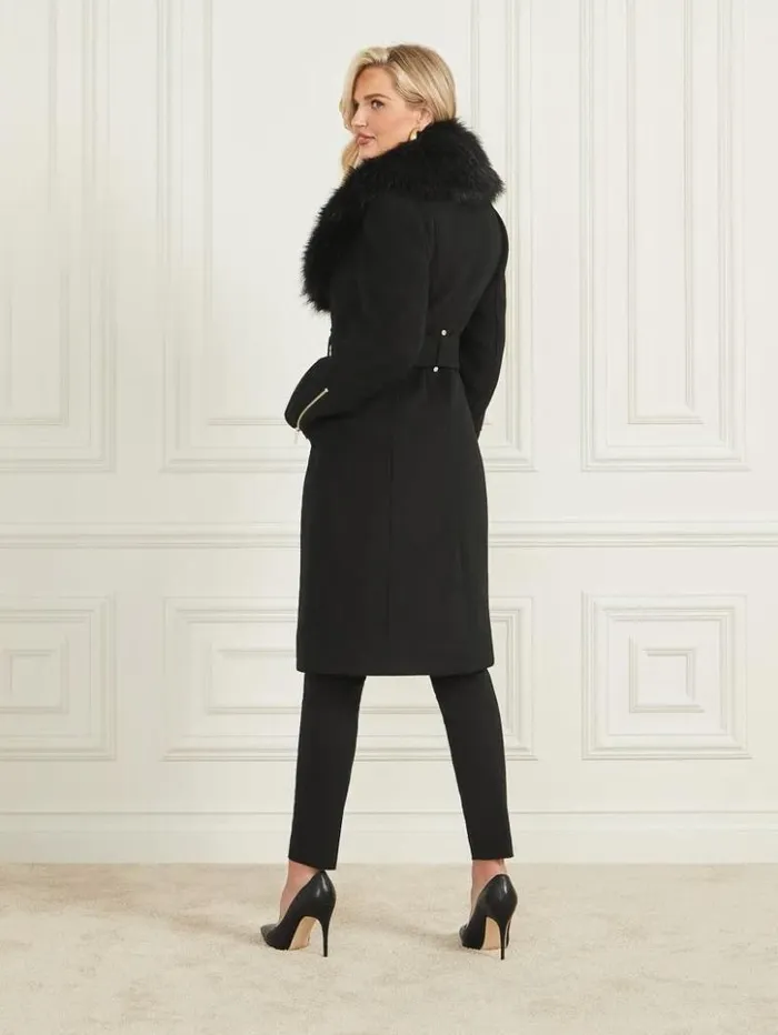 Women GUESS Jackets and Coats Alice WoolBlend Coat Black