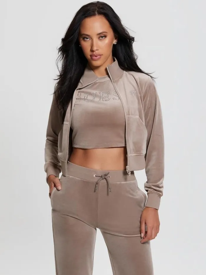 Women GUESS Jackets and Coats Eco Couture FullZip Sweatshirt Dunas