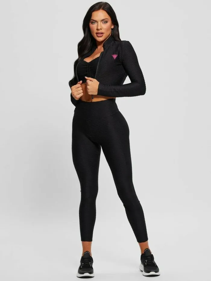 Women GUESS Jackets and Coats Eco Delma Active Zip Jacket Black
