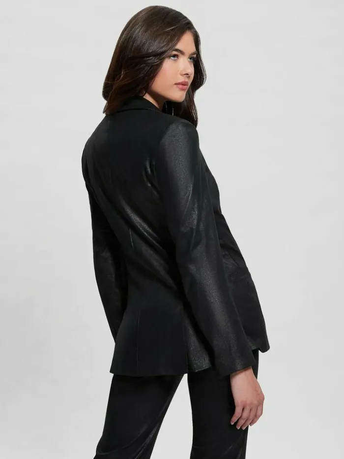 Women GUESS Jackets and Coats Eco Emelie FauxSuede Blazer Black Vintage Suede Women GUESS Jackets and Coats Eco Emelie FauxSuede Blazer Black Vintage Suede