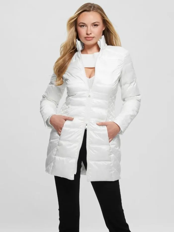 Women GUESS Jackets and Coats Eco Joy Reversible Jacket Pure White