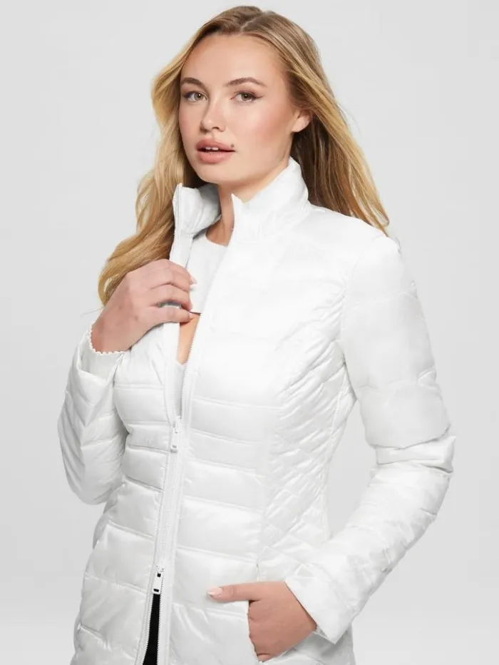 Women GUESS Jackets and Coats Eco Joy Reversible Jacket Pure White