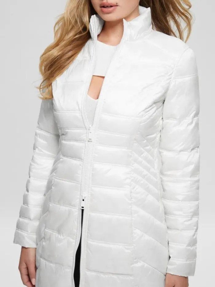 Women GUESS Jackets and Coats Eco Joy Reversible Jacket Pure White